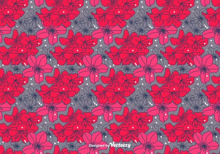 Hand Drawn Rhododendron Vector Pattern 