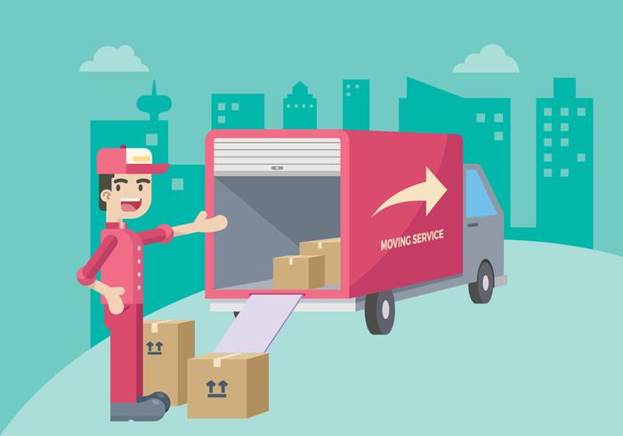 Ilustración mover Servicio vector