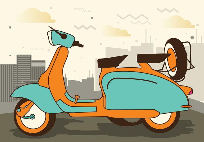 Retro Scooter Illustration vector