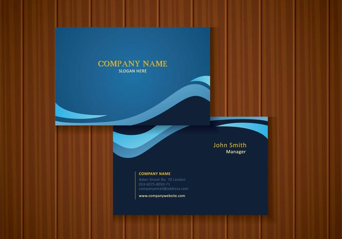 Free Stylish Blue Business Card Design vector