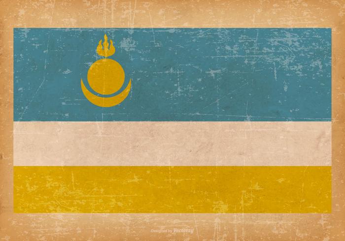 Falg of Buryatia on Grunge Background vector