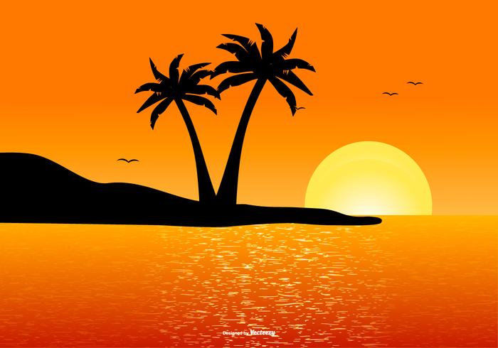 Escena tropical hermoso paisaje vector