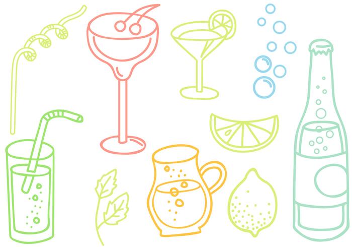 Free Doodle Drinks Vectors