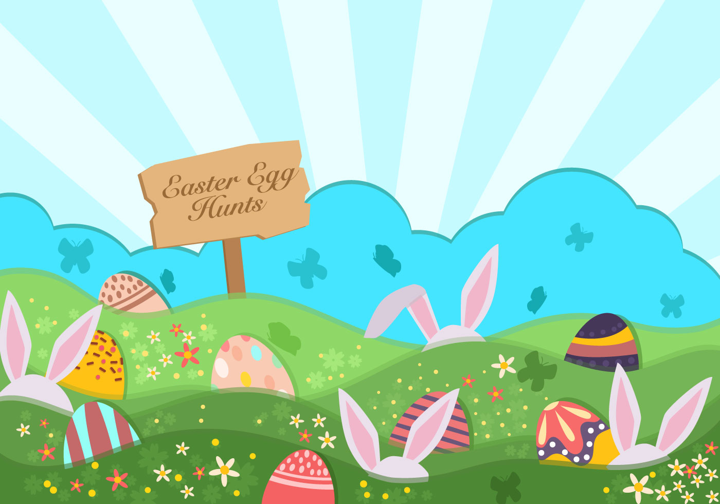 Easter Egg Hunt Background Vector Art At Vecteezy