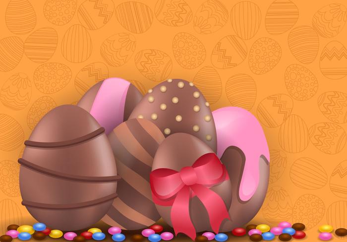 Decoration Of Chocolate Easter Egg vector