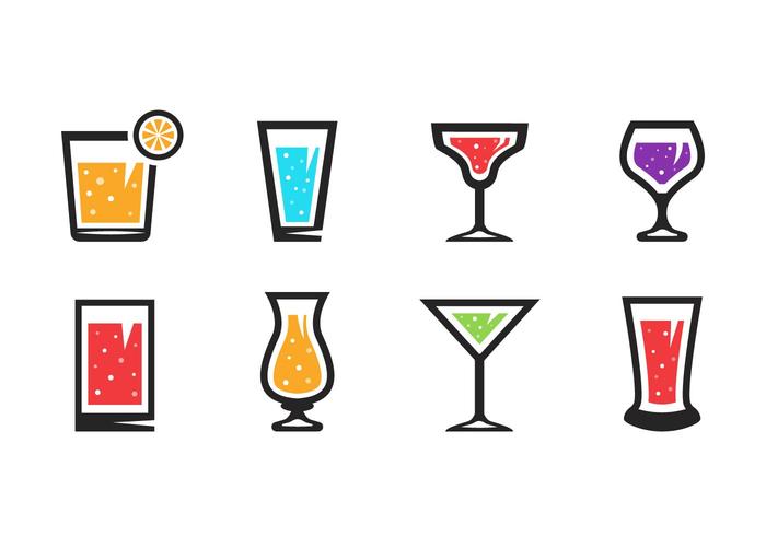 Free Alcoholic Drinks Icons Vector