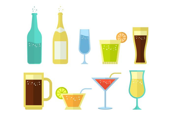 Libre de soda y bebidas alcohólicas Colección de vectores