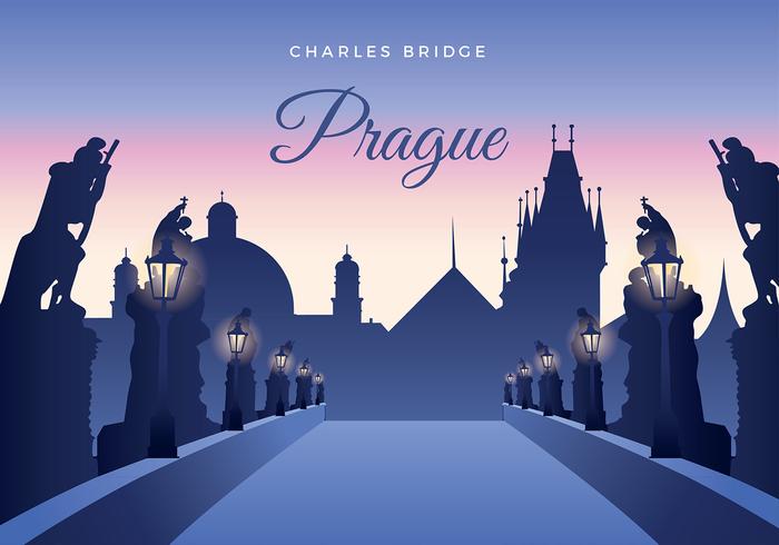 Puente de Carlos de Praga vector gratuito