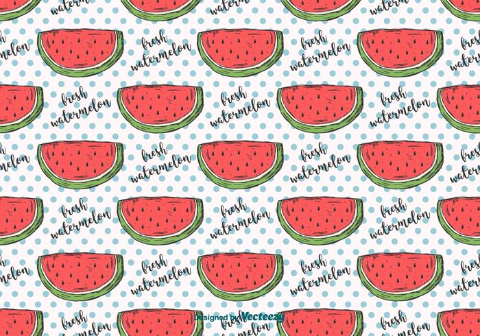 Hand Drawn Watermelon Pattern vector