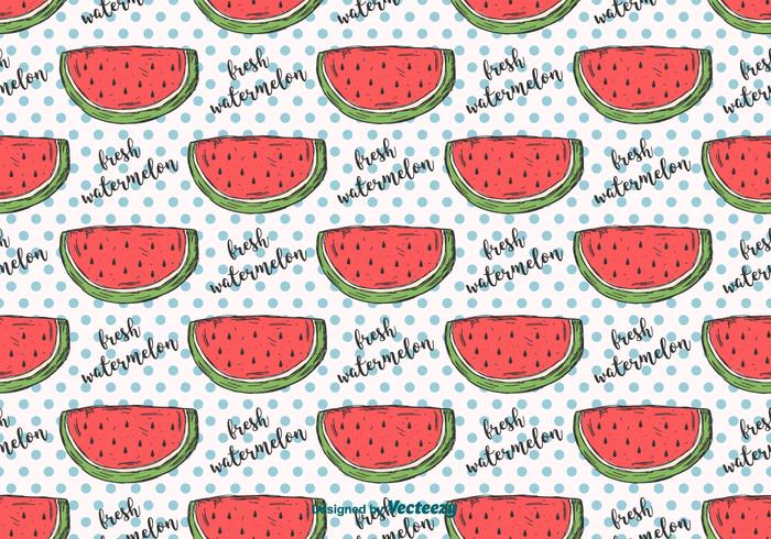 Hand Drawn Watermelon Pattern vector