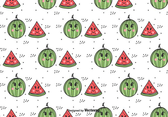 Cartoon Watermelon Vector Pattern