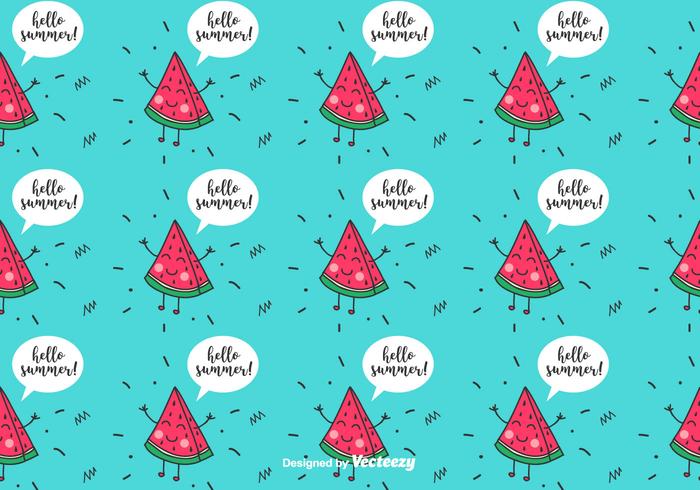 Funny Watermelon Pattern vector