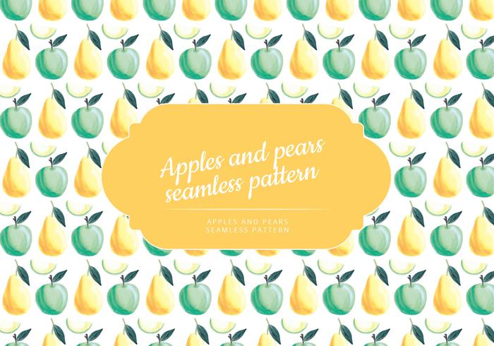 Vector Hand Drawn Apples and Pears Pattern