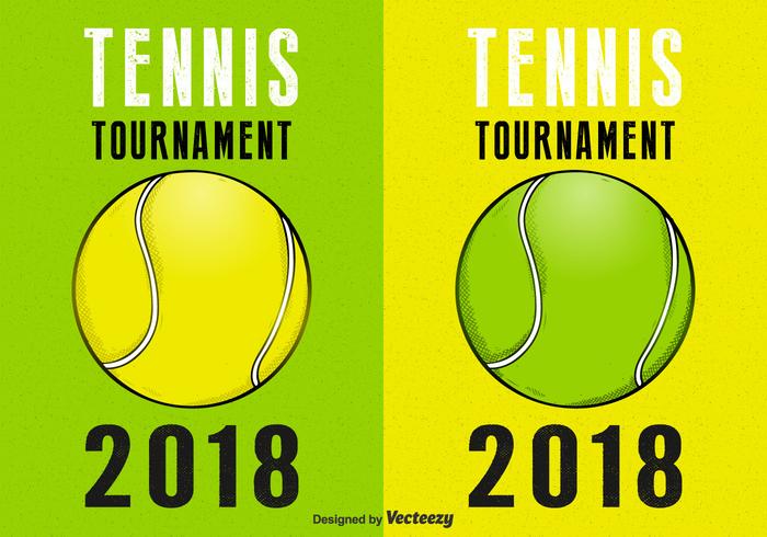 Torneo de tenis retro del vector Poster