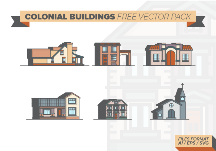 Colonial Buildings Free Vector Pack