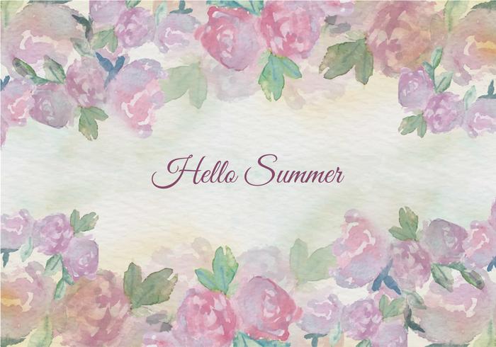 Free Vector Watercolor Summer Floral Vintage Illustration