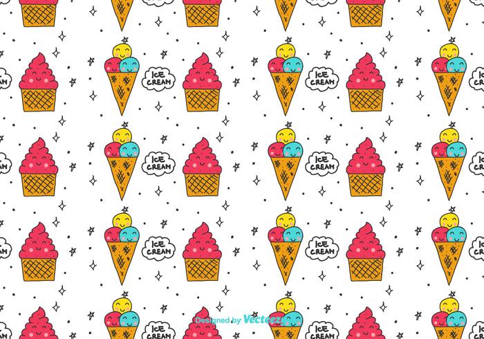 Cartoon Ice Cream Pattern vector