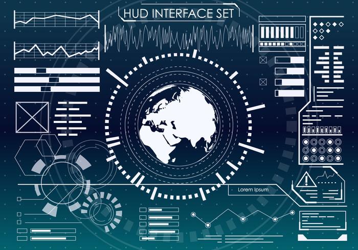 Futuristic HUD Interface Set vector