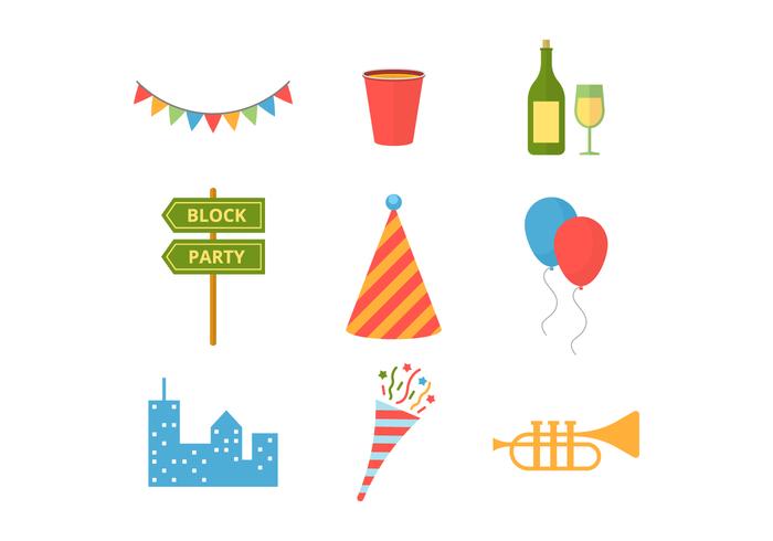 Free Block Party Vector Icons Free Block Party Vector Icons