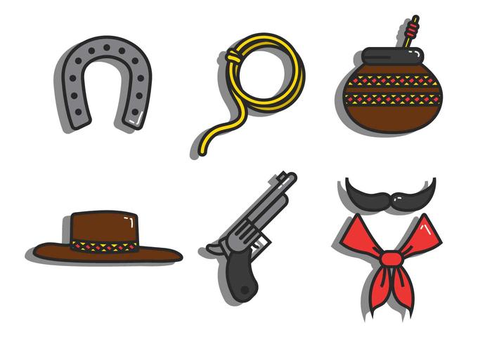 Gaucho conjunto de iconos de vectores