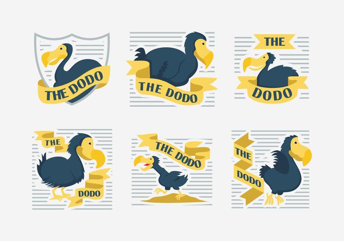 Dodo Character Label Vector Illustration