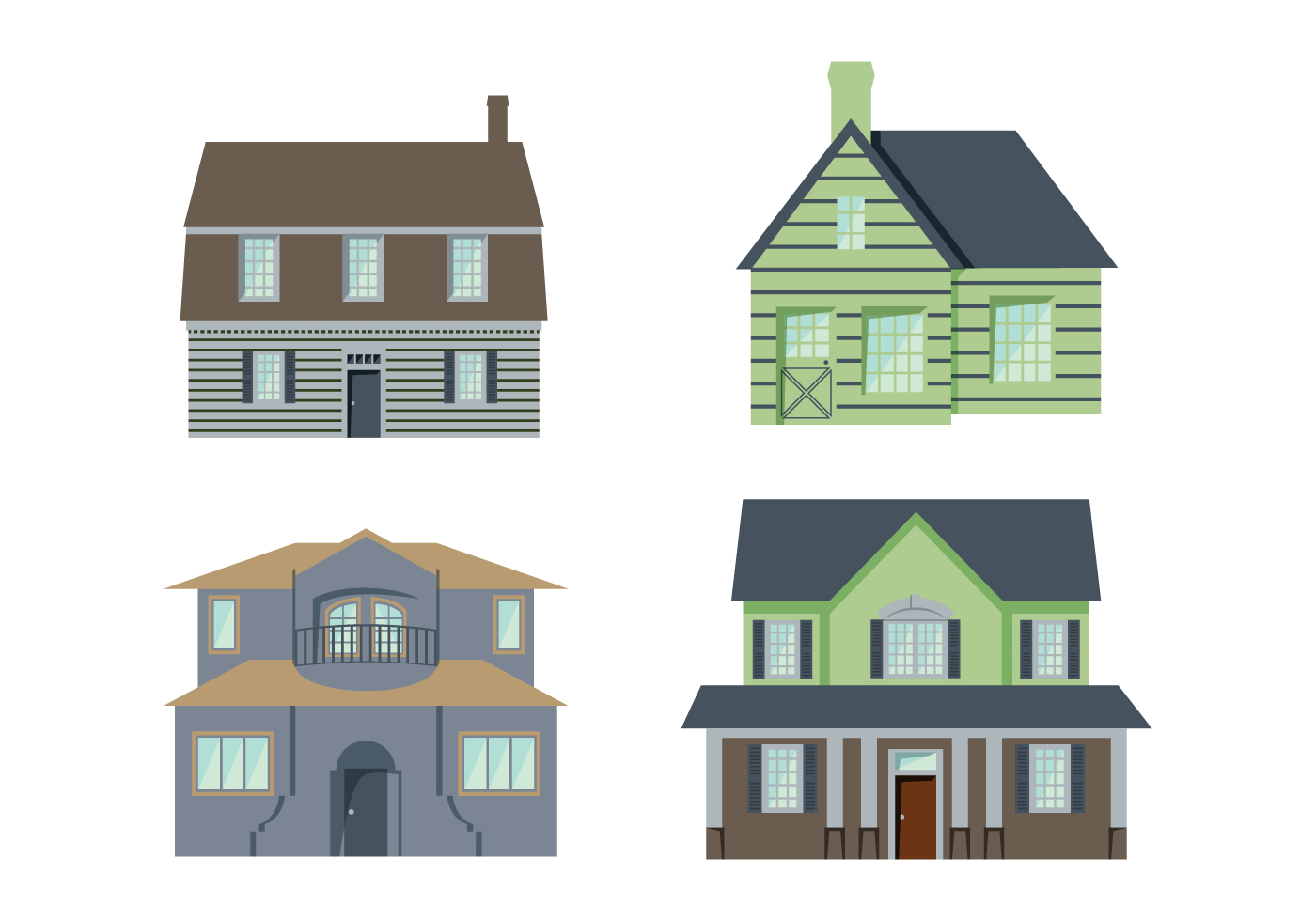 Download Colonial Houses Vector for free.