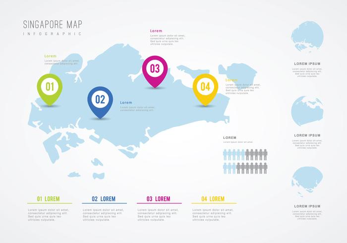 Diseño Info-gráfico libre de Singapur Ilustración vector