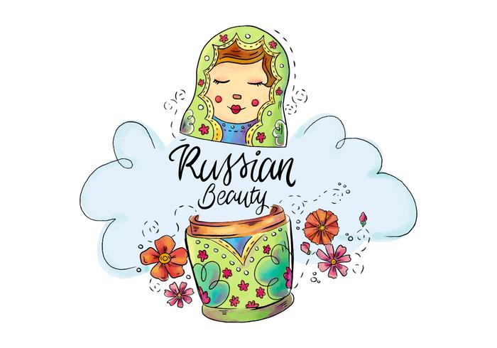 Juguete Cultural Matryoshka linda Rusia vector