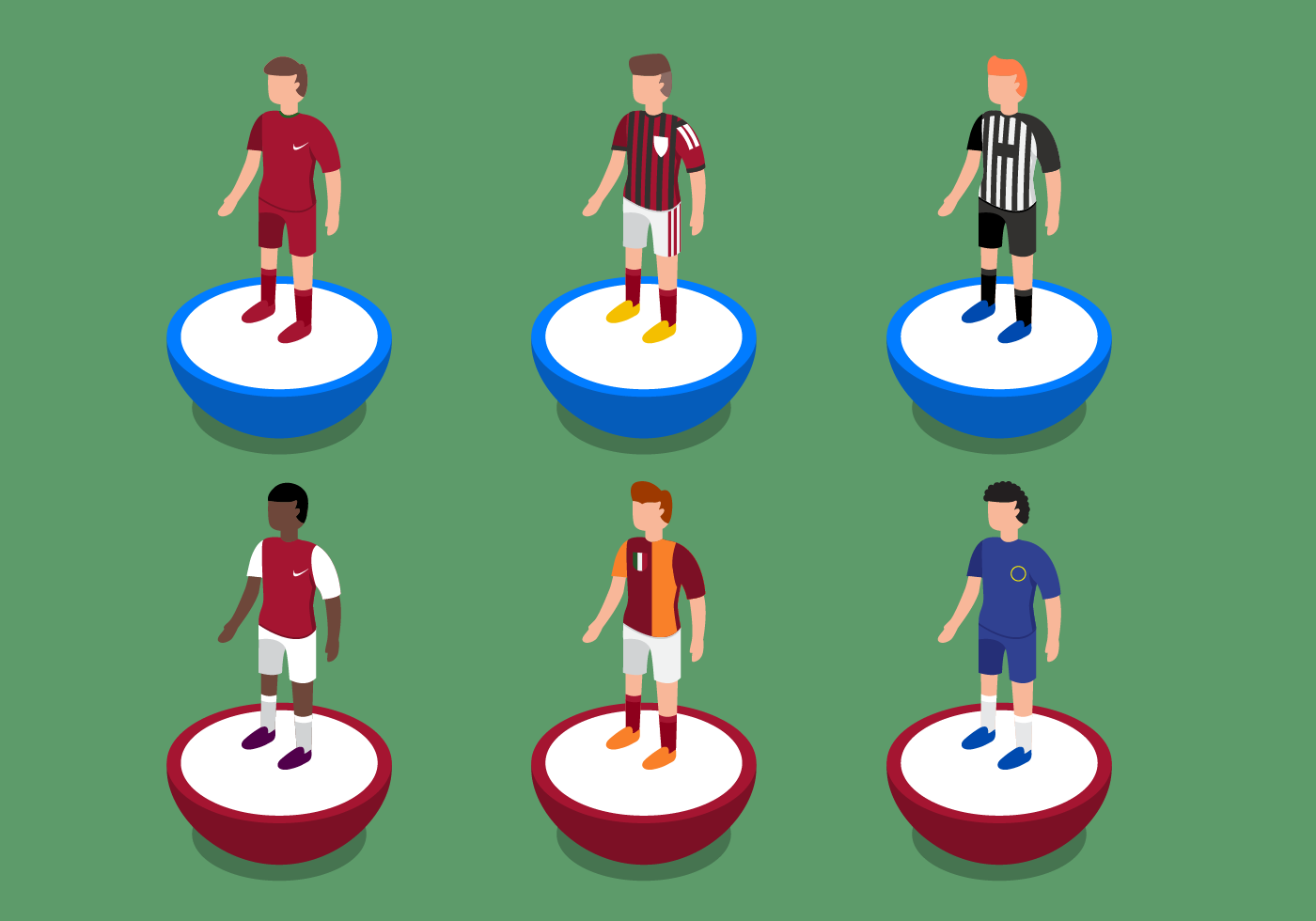 Subbuteo player Royalty Free Vector Image - VectorStock