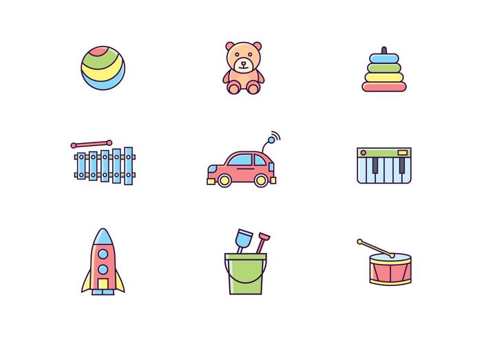 Colorful Toys Icons vector