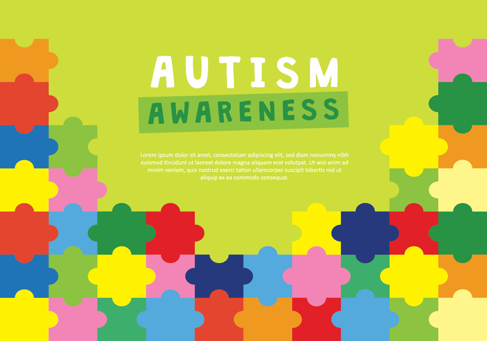 Conciencia del autismo Ilustración Vector del cartel