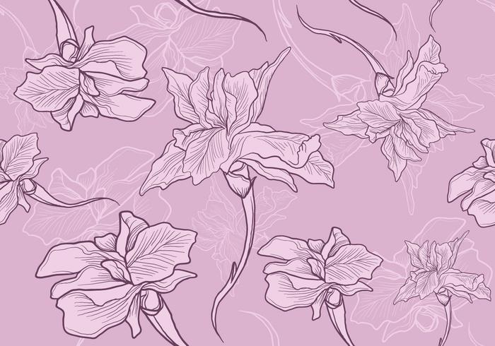 Iris Flower Seamless Pattern vector