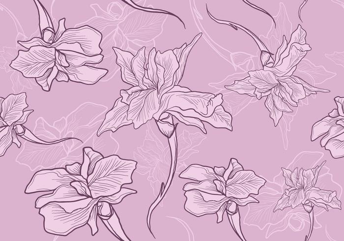 Iris Flower Seamless Pattern vector