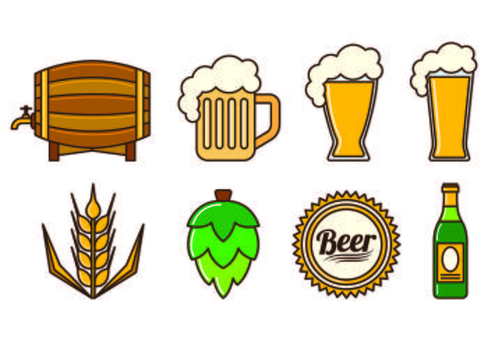 Set Of Cerveja Icons vector