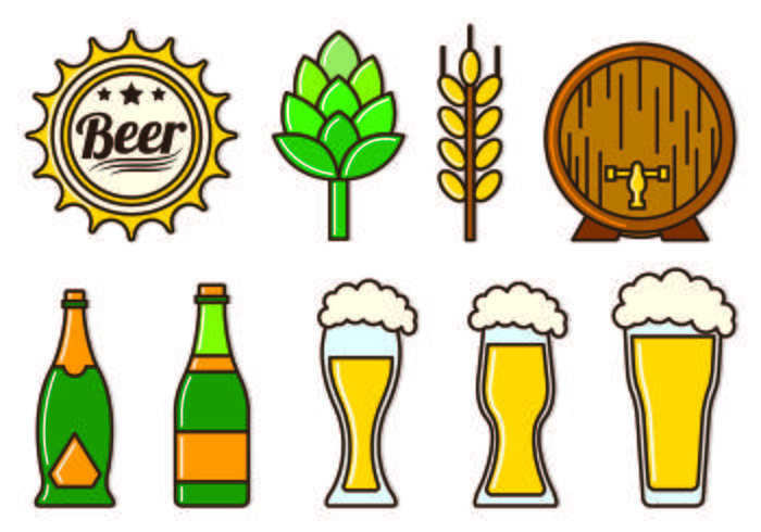 Conjunto De Iconos Cerveja vector