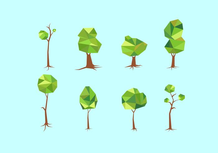 Polygonal Tree With Roots Free Vector