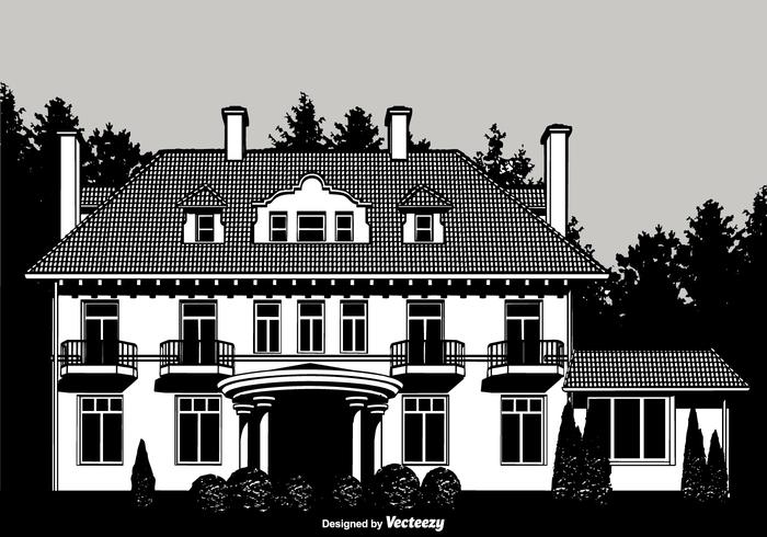 Colonial Mansion Vector Design