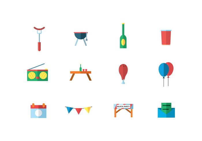 Party Icons in Flat Style vector