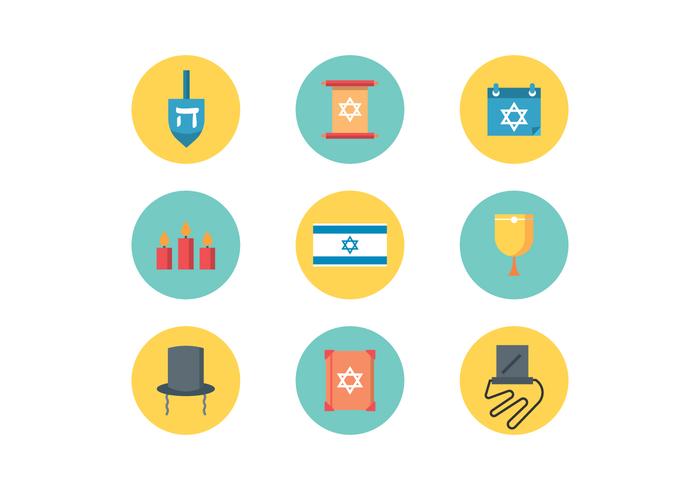 Judaism Flat Icons vector