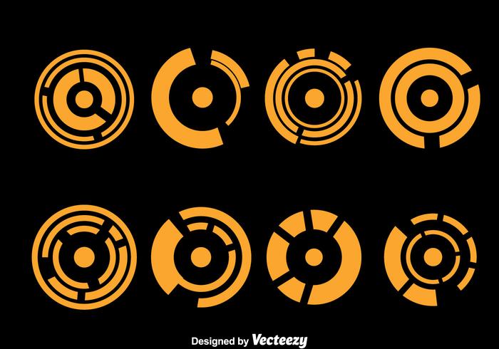 Orange Hud Visual Element Vectors