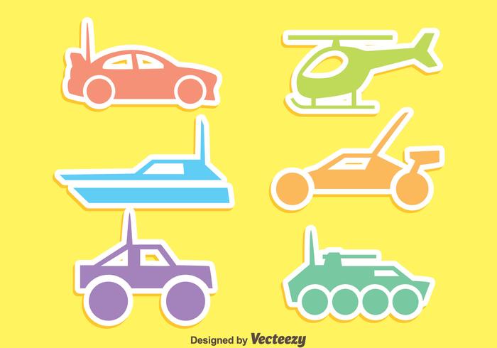 Colorful Rc Silhouette Icons Vector Colorful Rc Silhouette Icons Vector