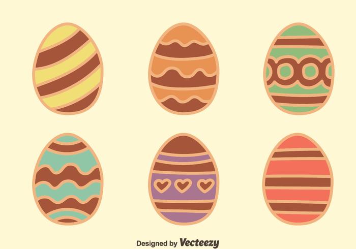 Chocolate Easter Egg Collection Vectors