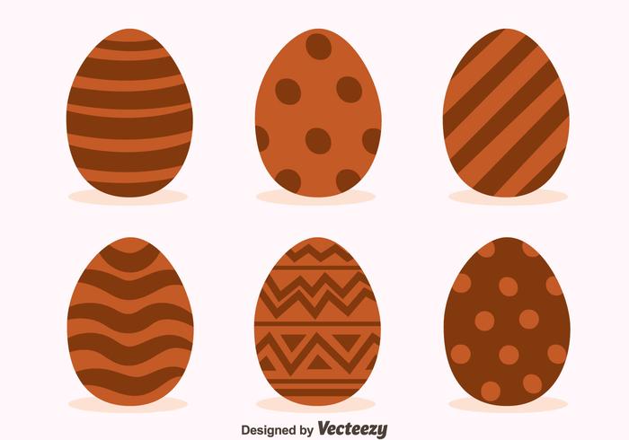 Delicious Chocolate Easter Eggs Vectors