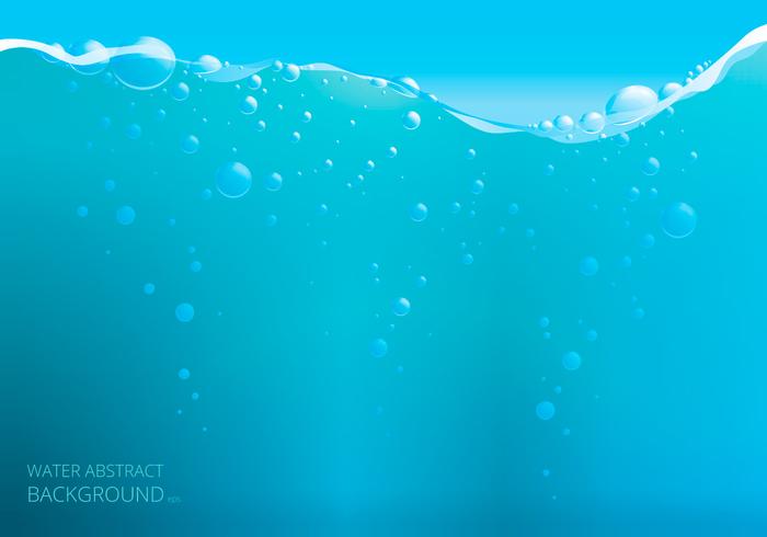 Superficie del agua del vector de onda con burbujas de aire