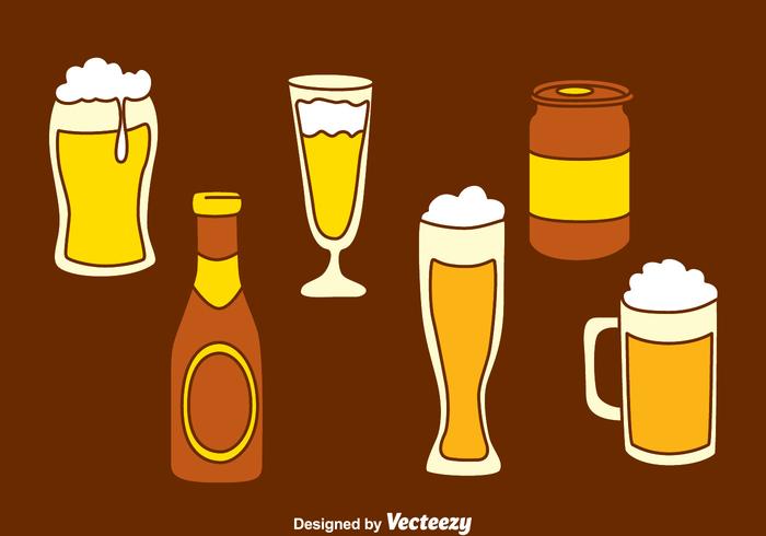 Vector dibujado mano del vidrio de cerveza