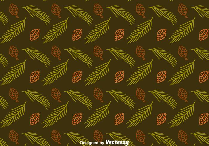 Pine Cones And Leaves Seamless Pattern Vector
