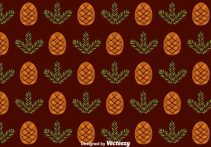 Pine Cones Seamless Pattern Vector