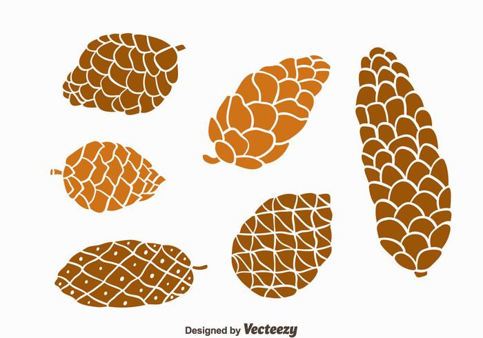 Nice Pine Cones Collection Vector Nice Pine Cones Collection Vector