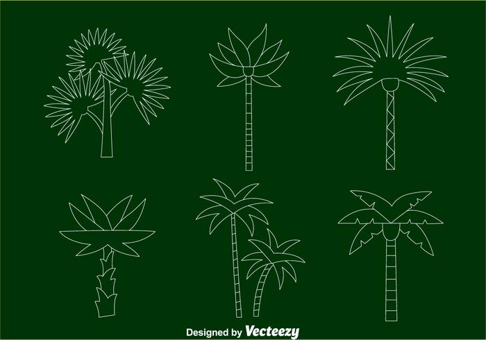 Palm Tree Line Vectors