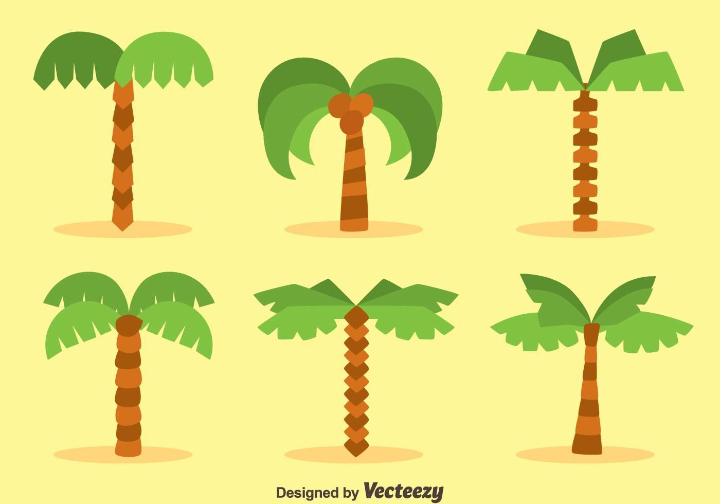 Flat Plam Tree Collection Vectors 146824 Vector Art at Vecteezy